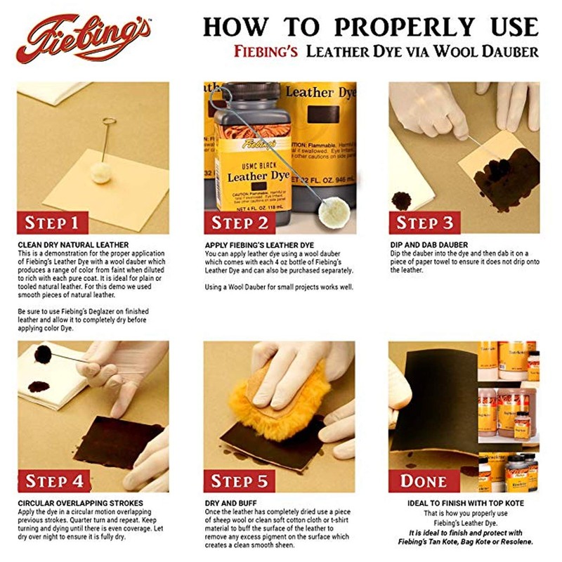 Fiebing's Leather Dye - 4 Ounces, Navy Blue