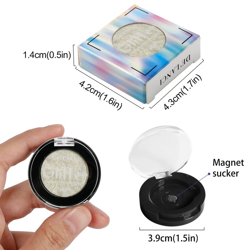 Korean Eyeshadow, High Pigment Glitter Eyeshadow, Long Load Shimmer Gold