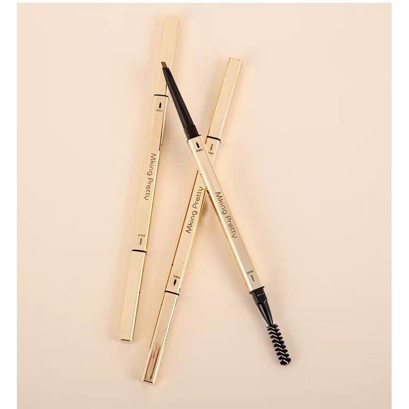 zalati Eyebrow Pencil Refill Waterproof Eyeliner Double-Ended with Small Gold