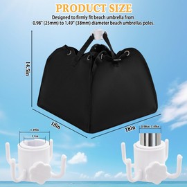 GOCOHHI Beach Umbrella Base Weight, 600D Oxford Cloth Portable Fillable Sand Bags for Sun Umbrella Base, Heavy Duty Parasol Sand Storage Bag with Hanging Hook for Outdoor, Garden & Beach Use