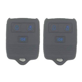 WEIBISS 2Pcs Silicone Key Fob Cover Protector Keyless Jacket Remote Holder for Ford F150 F250 F350 Explorer Ranger Escape Expedition, Blue Buttons