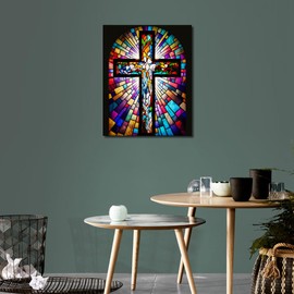 TUMOVO DIY Paint by Numbers for Adults Beginner Jesus Cross Paint by Number Kits on Canvas Christian Acrylic Oil Hand Painting with Brushes Art Crafts for Home 16"x20"(Frameless)