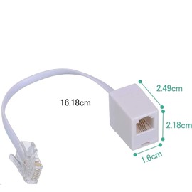 Zguziji 2 Pack RJ45 to RJ11 Converter Adapter Connector M/F Cable,Telephone RJ11 6P4C Female to Ethernet RJ45 8P8C