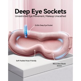 Sleep Mask for Women Men - 3D Contoured Cup, Weighted Sleep Mask, Light Blocking, FACEMOON, Soft Memory Foam, Night Shift Nurse, Travel, and Long Flight Essentials(Pink)