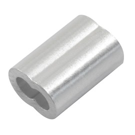 BokWin 1/8 Inch (3mm) Aluminum Cable Crimp Sleeves, 120-Pack