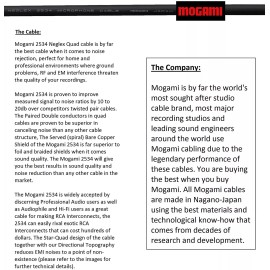 Mogami 3 Foot-Mogami 2534 Quad Pair (L,R) Cable | Neutrik XLR Female - XLR Male | HiFi