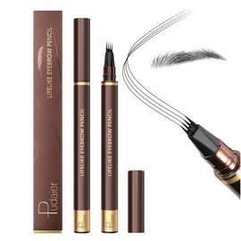Espoce Eyebrow Pencil, 2Pcs Waterproof Microblading Eyebrow Pens, 4 Tip Precise Eye Brow Makeup Pen for Women to Effortlessly Create Hair Like Natural Brows, Non Dry Out and Last All Day (Black)