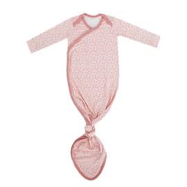 Copper Pearl Baby Gown - Knotted Newborn Sleepers for Baby Boy and Girl, Soft Stretchy Long Sleeve Infant Gowns with Bottom Tie and Hand Mittens, Perfect Hospital Coming Home Outfit (Dottie)