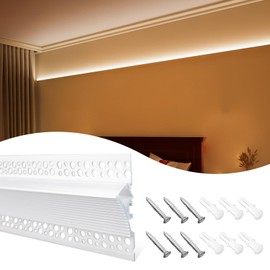 Muzata 5Pack 3.3FT/1M Plaster-in LED Channel Wall Light Decoration Aluminum LED Diffuser Channel with Spotless Milky White Cover Drywall Ceiling U130 HW 1M
