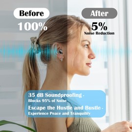 VLYX Ear Plugs for Sleeping and Noise Reduction, Super Soft Comfortable with Storage Case for Deep Sleep, Travel, Concert, Study, Work - Sizes XS/S/M/L- Black