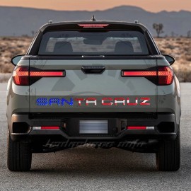 Unbranded 3D US FLAG RAISED DOMED TAILGATE LETTERS REAR EMBLEM 2022-2025 FOR SANTA CRUZ
