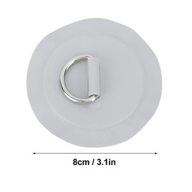 ZAWELIYO Pack of 4 D-Ring Patch, Inflatable Rubber Boat D-Ring Pad, Kayak D Ring, Small Round Pad, Accessories for Watercraft Parts (Grey)