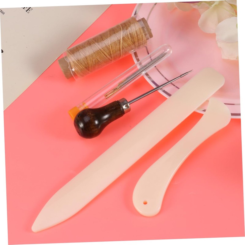 TEHAUX 10pcs Bookbinding Tools Set Handmade Sewing Supplies with Bone