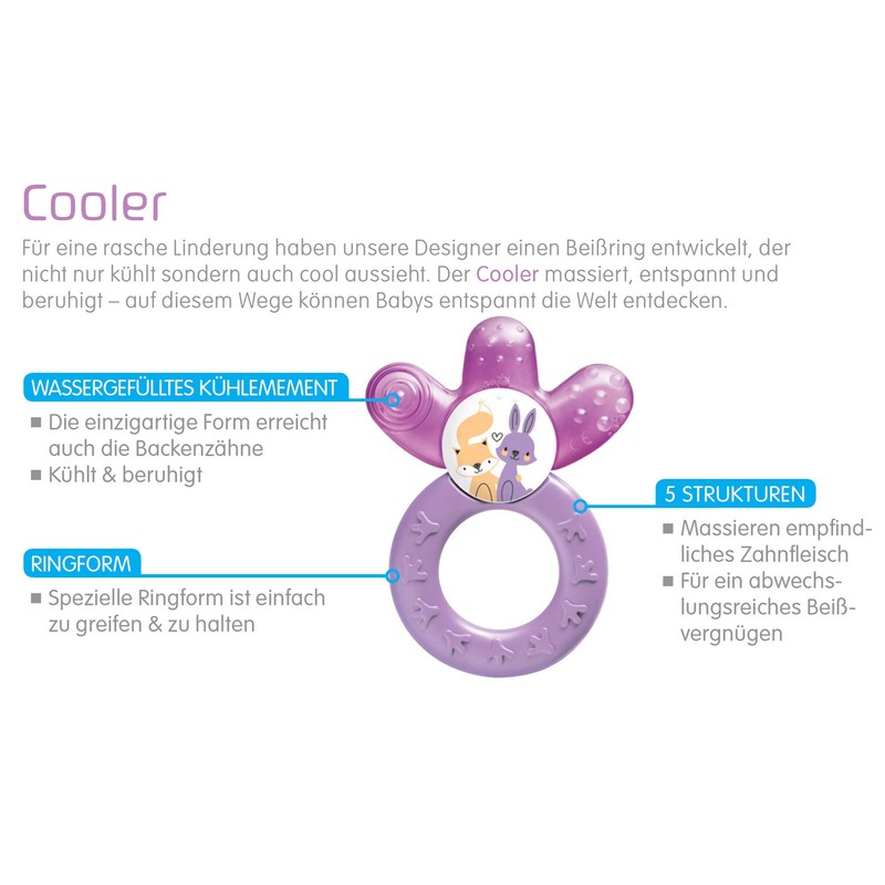 MAM Cool Teething Ring for Babies Promotes Vision and Motor