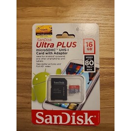 SanDisk Ultra Plus microSDHC UHS-I Card 16gb