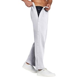 Deyeek Deyeek Mens Tear Away Fleece Velcro Pants Side Snap On Mens Cotton Pants Post Knee Surgery Must Haves After Hip Surgery Gifts White Grey