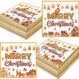 48Pcs Gingerbread Christmas Decorations Gingerbread Party Supplies Gingerbread Napkins for Christmas Gingerbread Decorations Gingerbread Party Decorations Gingerbread House Supplies