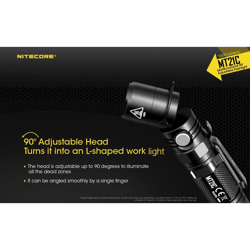 Nitecore MT21C LED Flashlight, 1000 Lumen Right Angle 90 Degree