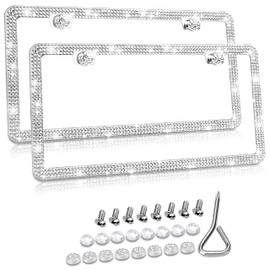 Bling Bling License Plate Frame,Rhinestone License Plate Frame,Sparkly License Plate Frame for Women,Diamond License Plate Frame,Bling Car Accessories