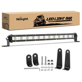 Nilight Single Row LED Light Bar Ultra-Slim Flood Light Bar 13 Inch 36W Fog Driving Work Roof Bumper Lighting for Offroad 4x4 Trucks Polaris RZR SUV ATV UTV