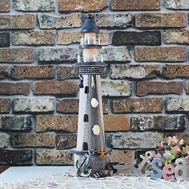 YK Decor Wood Lighthouse Nautical Themed Ornaments Rustic  Decorative