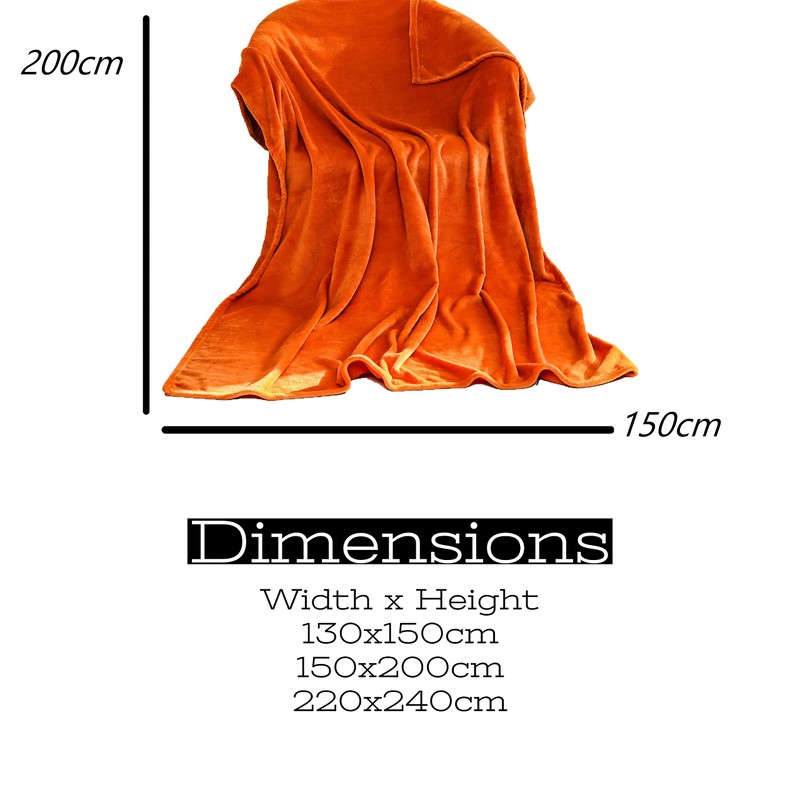 Orange Flannel Fleece Blanket fluffy throw Super soft Bed Blanket