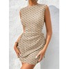 Acelitt Khaki Polka Dot Dress for Women 2025 Spring Summer