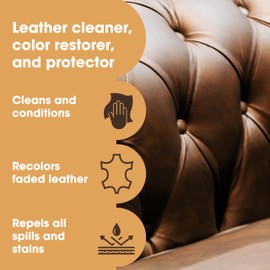 Furniture Clinic Leather Complete Restoration Kit | With Leather Recoloring Balm, Cleaner, 2-in-1 Protection Cream & Conditioner, Sponge, and Cloth | Repair Kit for Furniture (Bordeaux)