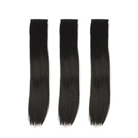 Long hair hairpiece 60cm 3p black human hair self-tapping (WFHFK83) / 긴머리 헤어피스 60cm 3p 블랙 인모 셀프 똑딱이 (WFHFK83)