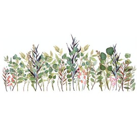 Amaonm Removable Green Fresh Plants Wall Decal Creative DIY Flower Grass Wall Sticker 3D Home Art Decor for Living Room Kids Bedroom Wall Corner Skirting Nursery Classroom