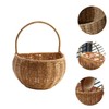 Levemolo 1pc Woven Kitchen Hanging Basket for Garlic Sundries Storage