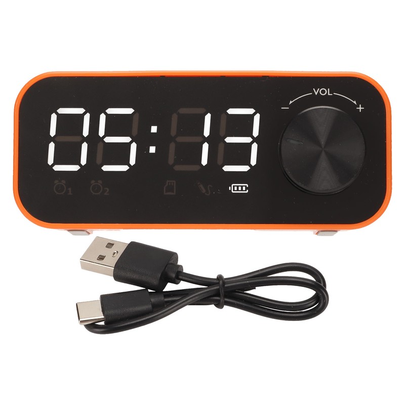 Mini Bluetooth Speaker Heavy Bass Dual Alarm Clock Portable Wireless