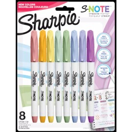 Sharpie S-Note Creative Markers, Highlighters, Assorted Colors, Chisel Tip, 8 Ct