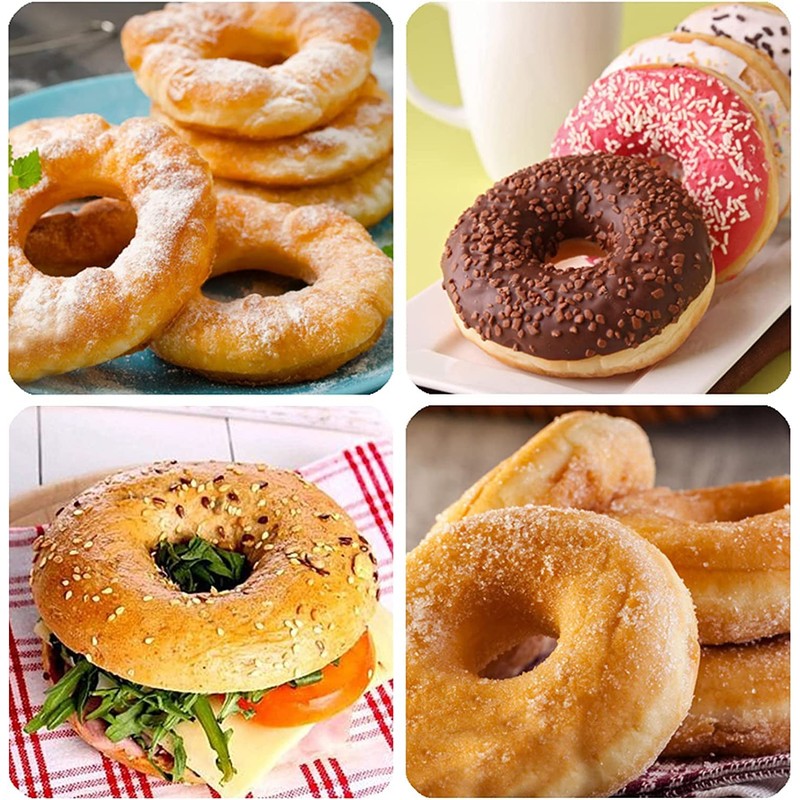 Molde para donas, 2 moldes de silicona para rosquillas, con