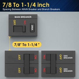 SQUANCHY Generator Interlock Kit Compatible with Siemens or Murray 150 & 200 amp Panels, Generator Horizontal Electrical Interlock Kit, 7/8-1 1/4" inches Spacing Between Main and GEN Breaker