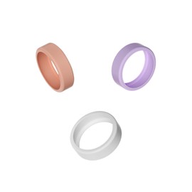 FRAMONICS Silicone Ring Cover Compatible with Oura Ring Protector, Elastic Ring Cover for Oura Ring Gen 3 for Working Out, 3 Pack Oura Ring Cover for Women, Pink+Purper+Translucent, M for 11/12/13