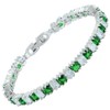 RIZILIA Ice Cube Princess Cut Simulated Green Emerald CZ 18K