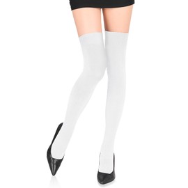 Kiiwah 65 cm Overknee Stockings, Thigh High Socks, 78.5% Cotton Socks, Long Knee Socks for Women, Femboy, Winter, Autumn, Spring (Black)