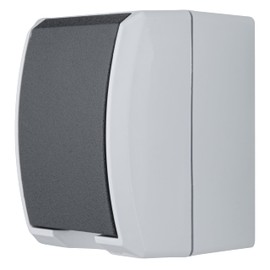 REV AquaForm Socket for Wet Rooms, IP44, 2-Pole, Surface-Mounted, Grey