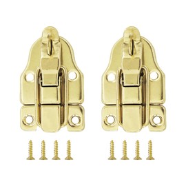 Runseaway 2Pcs Retro Gold Style Box Toggle Latch, Antique Metal Duckbilled Hasp Clasp with Padlock Hole for Jewelry Boxes, Cabinets, Toolboxes, Vintage Suitcases