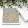 Lace Cutout Dangle Earrings, Lightweight Teardrop on Hypoallergenic Titanium Hooks