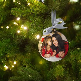Personal Christmas Pendant with Own Picture - Christmas Tree Decoration for Dog Cat Favourite People - Christmas Baubles with Photo - Wooden Tree Decoration