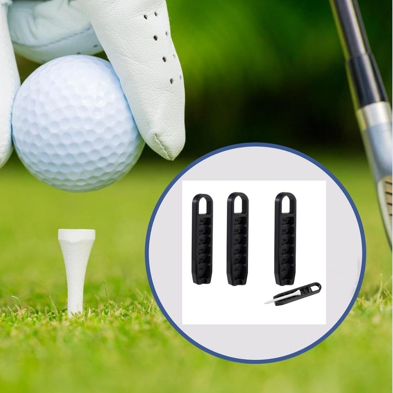 Songholee 3 Pcs Adjustable Golf Tee Height Adjuster，6 Settings Precision