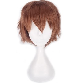 Kediciz Holiday Wig Anime Costume Cosplay Wigs Short Anti-alice Synthetic Party Hair for Women Men Boy Teens + Free Cap (12# Brown)