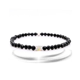 Liberty Angels - Natural stone bracelet made of 925 silver and opal - pearl bracelet for men and women - healing stone bracelet, Sterling Silver, Ethiopian Opal