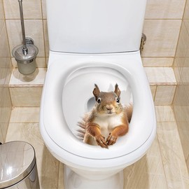 1 Pc 3D Cartoon Squirrel Toilet Sticker Creative Squirrel Toilet Lid Decal Funny Toilet Seat Lid Sticker Toilet Seat Decals Waterproof Self-Adhesive Toilet Seat Stickers Toilet Lid Stickers Decals