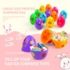 Easter Eggs for Filling, Plastic, Pack of 12, Coloured Printed