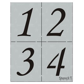 Stencil1 Corsiva Font Stencil - Reusable Premium Quality Mylar Stencils for Painting - Alphabet Letters Stencil Crafts and Decor on Walls Fabric & Furniture Art Craft (4" Number Set)