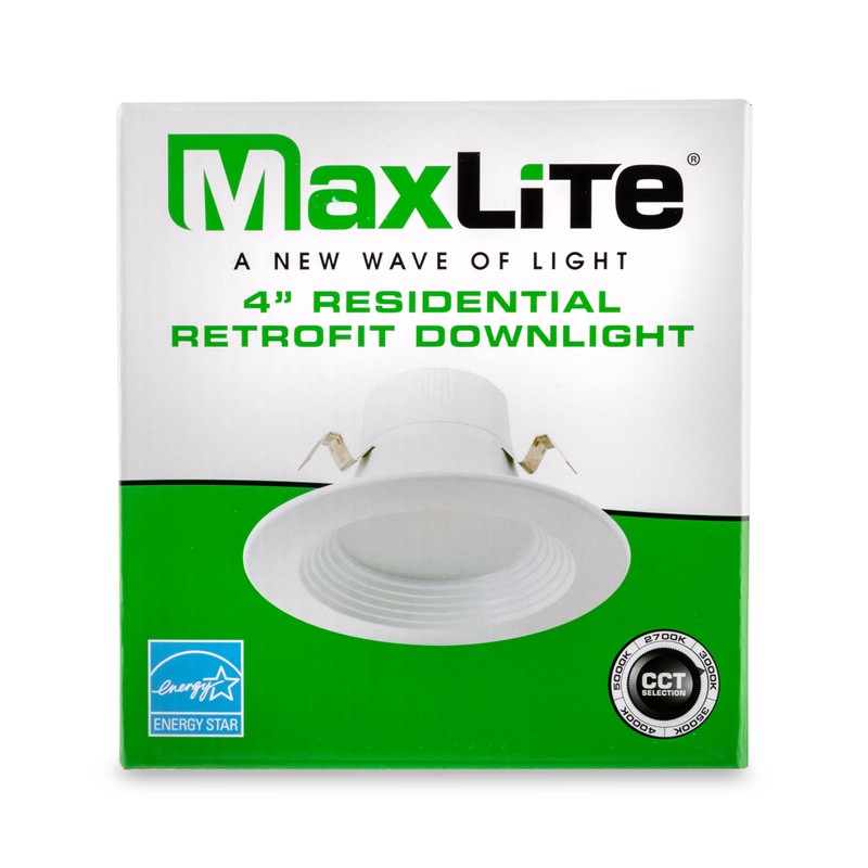 Maxlite RR410UCSW 4 Inch 10W LED Residential Retrofit Downlight, Dimmable,