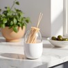 White Magnetic Toothpick Holder, Toothpick Storage Box Large Capacity Transparent